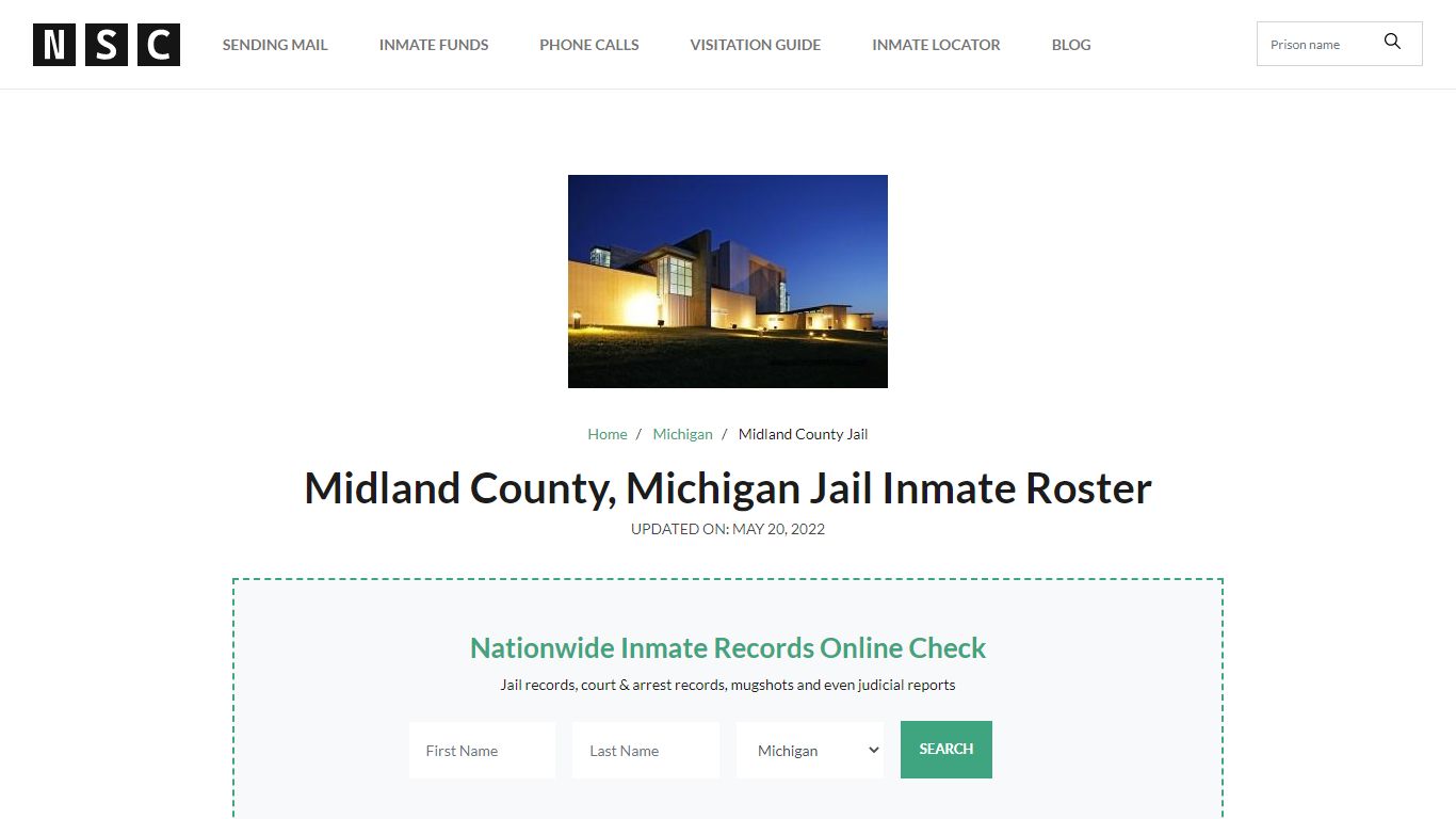 Midland County, Michigan Jail Inmate List