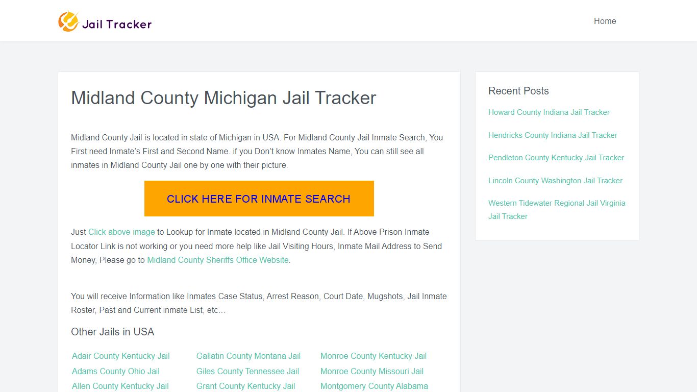 Midland County Michigan Jail Tracker - Inmate Search Online